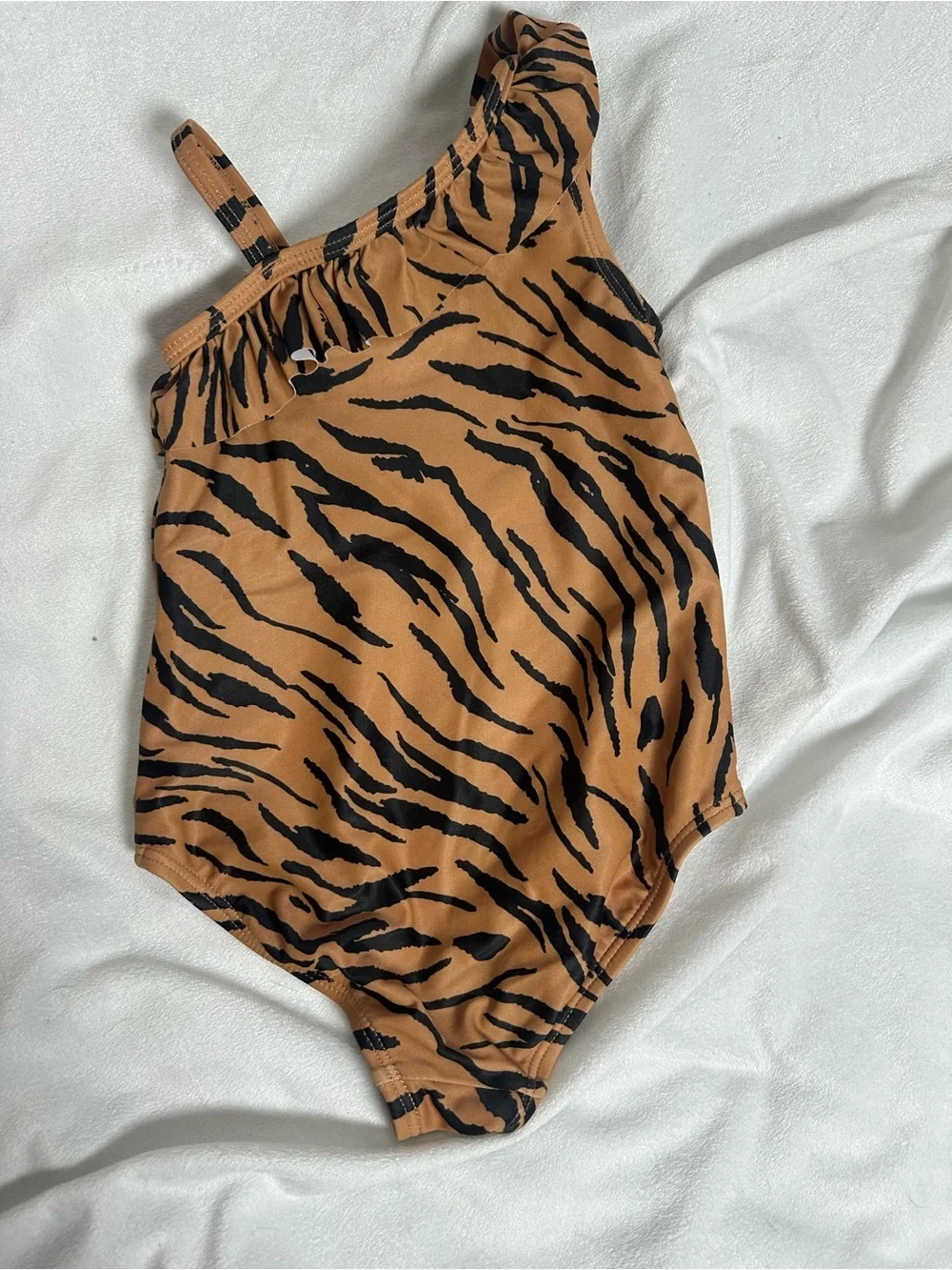Carter's Tiger Stripe One-Shoulder Swimsuit - Brown & Black